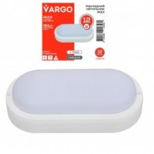 Светильник LED Vargo накладной с датчиком 12W 5000K IP54 овал белый