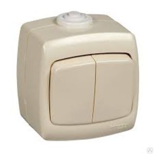 Intrerupator Wessen Rondo, 6A, I/APARENTA, 2-CL. BEJ, IP 44, VA56-225B