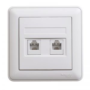 PRIZA P/U TELEFON DUBLA SCHNEIDER ELECTRIC, W59 RSI-251ТT-18 CU RAMA IP20, ALBA