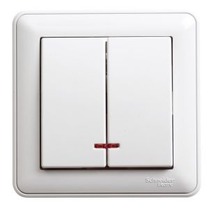 ВЫКЛЮЧАТЕЛЬ SCHNEIDER ELECTRIC W59 VS516-252-18 С РАМКОЙ, С/У, С ИНДИКАТОРОМ, 2-КЛ. БЕЛЫЙ - 16А- IP20