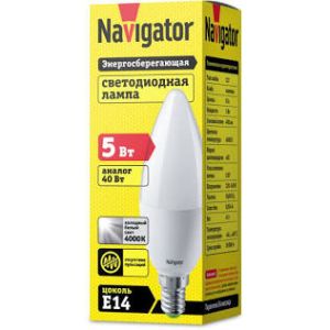 Лампа LED NLL-P-C-37-5W-4K-E14 FR Navigator