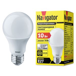 Лампа LED NLL-A-60-10W-4K-E27 Navigator